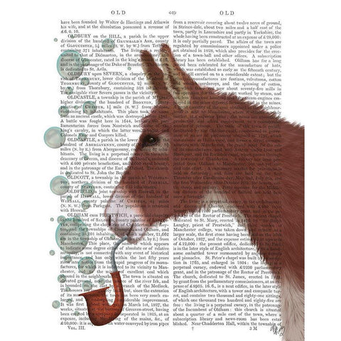 Donkey Bubble Pipe, Portrait Book Print White Modern Wood Framed Art Print by Fab Funky