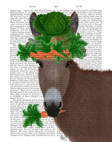 Donkey Carrot Hat Book Print Black Ornate Wood Framed Art Print with Double Matting by Fab Funky