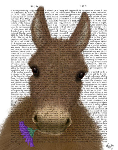Donkey Purple Flower Book Print White Modern Wood Framed Art Print with Double Matting by Fab Funky