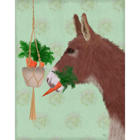 Donkey Lunch Black Modern Wood Framed Art Print with Double Matting by Fab Funky