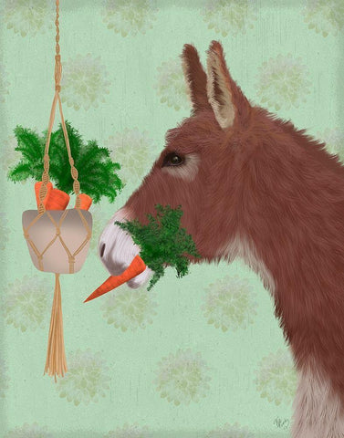 Donkey Lunch Black Ornate Wood Framed Art Print with Double Matting by Fab Funky