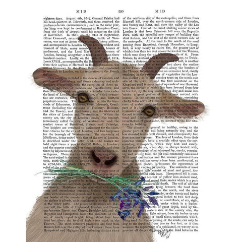 Goat and Bluebells Book Print White Modern Wood Framed Art Print by Fab Funky