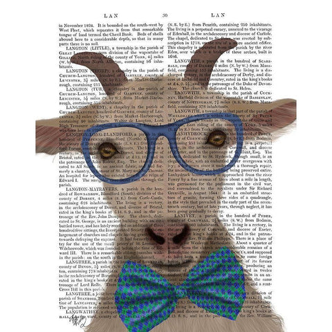 Nerdy Goat Book Print Gold Ornate Wood Framed Art Print with Double Matting by Fab Funky