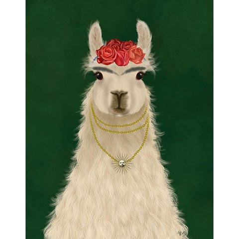Llama F Black Modern Wood Framed Art Print by Fab Funky