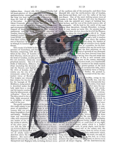 Penguin Chef Book Print White Modern Wood Framed Art Print with Double Matting by Fab Funky