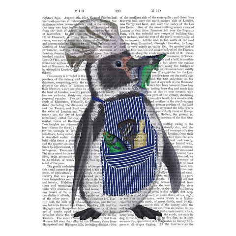 Penguin Chef Book Print Black Modern Wood Framed Art Print by Fab Funky