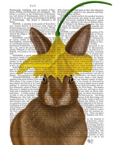 Daffodil Rabbit Book Print White Modern Wood Framed Art Print with Double Matting by Fab Funky