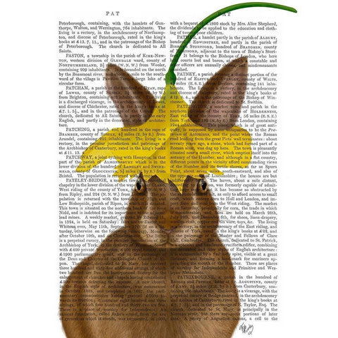 Daffodil Rabbit Book Print Black Modern Wood Framed Art Print with Double Matting by Fab Funky