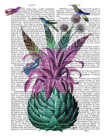 Tropical Artichoke Book Print White Modern Wood Framed Art Print with Double Matting by Fab Funky