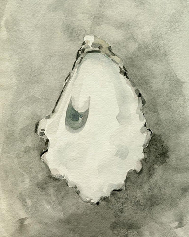 Neutral Oyster Shell III Black Ornate Wood Framed Art Print with Double Matting by Caroline, Emma