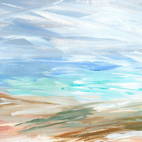 Sand Strokes I White Modern Wood Framed Art Print with Double Matting by Warren, Annie