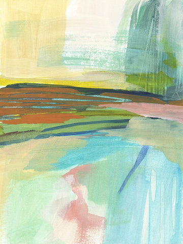 Radiant Horizon IV White Modern Wood Framed Art Print with Double Matting by Warren, Annie