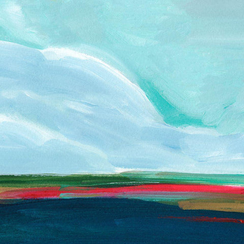 Cloud over Crimson I White Modern Wood Framed Art Print with Double Matting by Warren, Annie