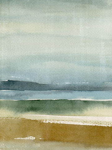 Ochre Outlook II White Modern Wood Framed Art Print with Double Matting by Warren, Annie