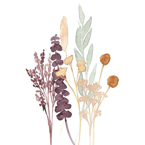 Gathered Bouquet I Gold Ornate Wood Framed Art Print with Double Matting by Warren, Annie