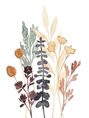 Gathered Bouquet IV Black Ornate Wood Framed Art Print with Double Matting by Warren, Annie