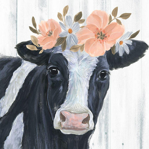 Susie in Flowers II Gold Ornate Wood Framed Art Print with Double Matting by Warren, Annie