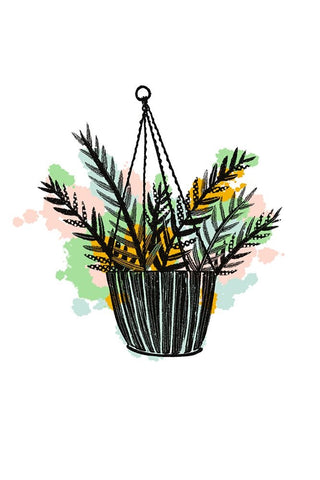 Plant Pop II Black Ornate Wood Framed Art Print with Double Matting by Ewer, Rebekah