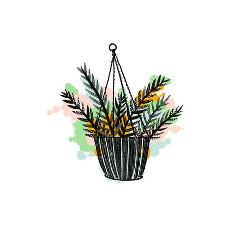 Plant Pop II Black Modern Wood Framed Art Print by Ewer, Rebekah