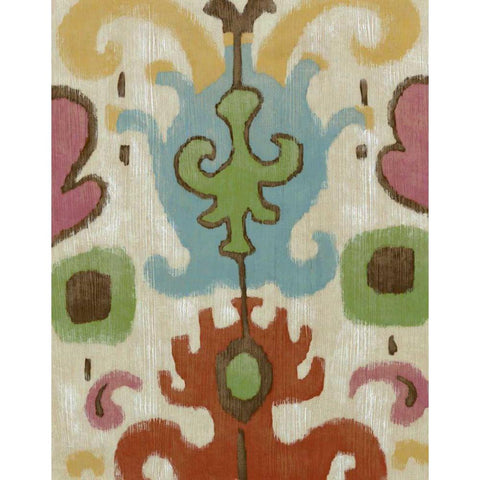 Tribal Ikat II Gold Ornate Wood Framed Art Print with Double Matting by Zarris, Chariklia