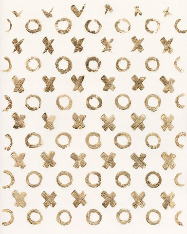 Gilded Kisses I White Modern Wood Framed Art Print with Double Matting by Vision Studio