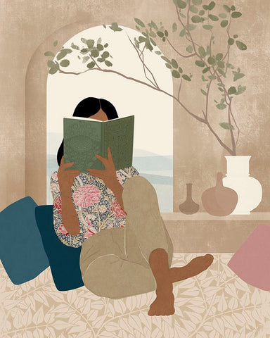 Reading Nook I White Modern Wood Framed Art Print with Double Matting by Barnes, Victoria