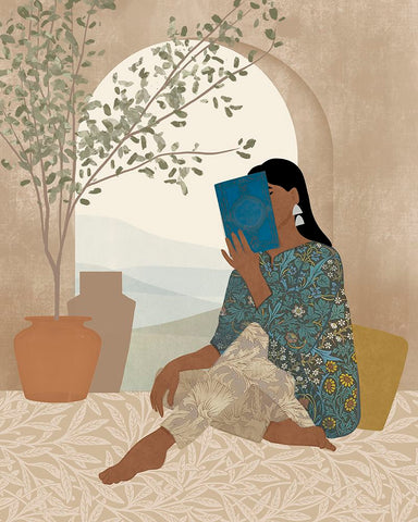 Reading Nook II White Modern Wood Framed Art Print with Double Matting by Barnes, Victoria