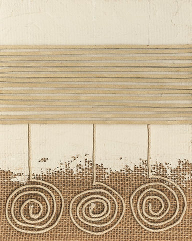 Tribal Sign I White Modern Wood Framed Art Print with Double Matting by Saunders, Alonzo