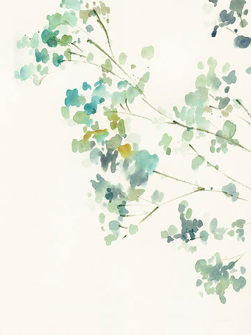 Soft Branches II White Modern Wood Framed Art Print with Double Matting by Barnes, Victoria