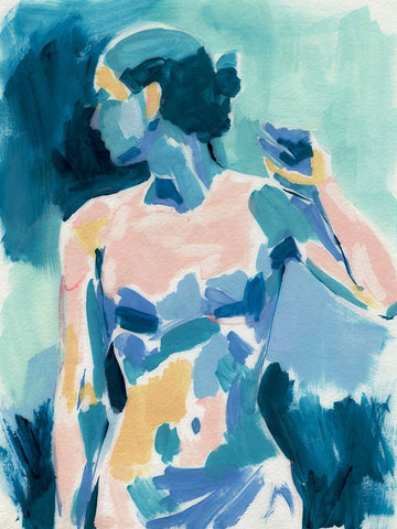 Loose Expressive Figure II Black Ornate Wood Framed Art Print with Double Matting by Barnes, Victoria