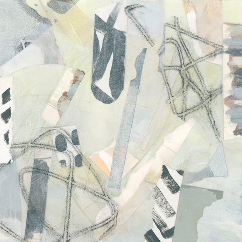 Micro Flotsam I White Modern Wood Framed Art Print with Double Matting by Vess, June Erica