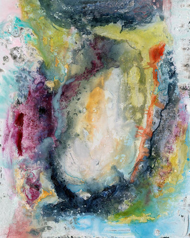 Prism Mirror II White Modern Wood Framed Art Print with Double Matting by Willett, Michael