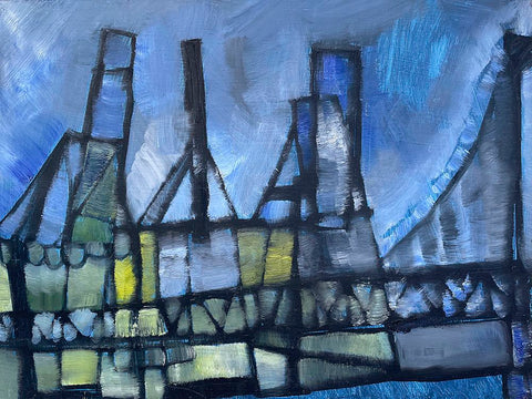 Under Construction Black Ornate Wood Framed Art Print with Double Matting by Ferrell, Erin McGee