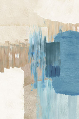 Blue Motion II Black Modern Wood Framed Art Print by Kouta, Flora