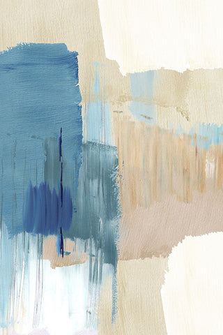 Blue Motion III White Modern Wood Framed Art Print with Double Matting by Kouta, Flora