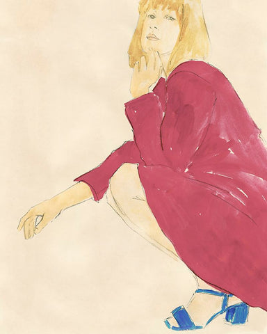 Fashion Maven IV Black Ornate Wood Framed Art Print with Double Matting by Barnes, Victoria