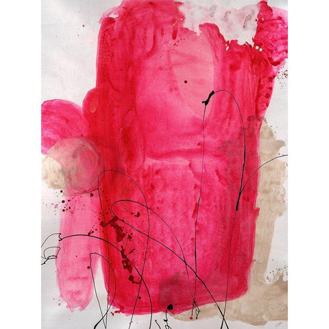 Jovial III Black Modern Wood Framed Art Print with Double Matting by Drotar, Rikki