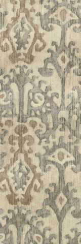 Linen Ikat I Black Ornate Wood Framed Art Print with Double Matting by Zarris, Chariklia