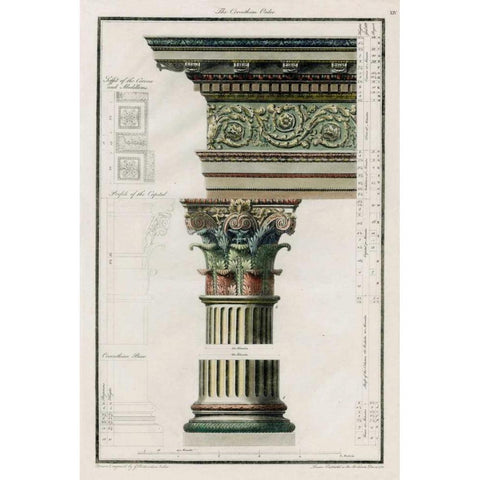The Corinthian Order Black Modern Wood Framed Art Print by Richardson