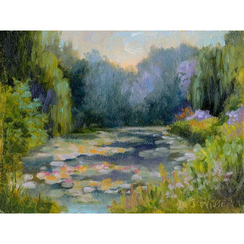 Monets Garden I Gold Ornate Wood Framed Art Print with Double Matting by Weber, Mary Jean