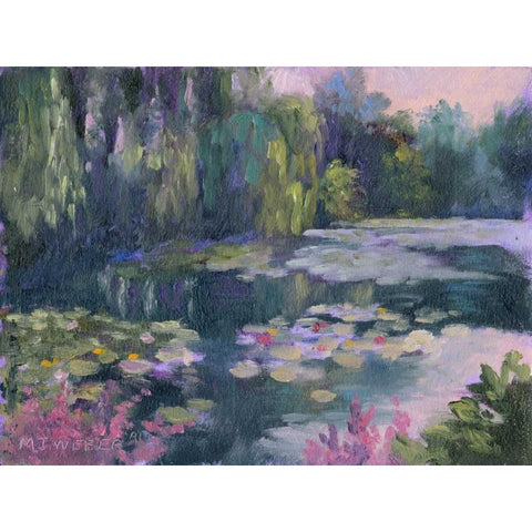 Monets Garden II Gold Ornate Wood Framed Art Print with Double Matting by Weber, Mary Jean