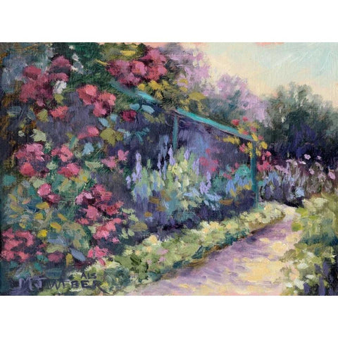 Monets Garden VI White Modern Wood Framed Art Print by Weber, Mary Jean