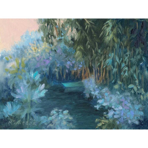Monets Garden VII Gold Ornate Wood Framed Art Print with Double Matting by Weber, Mary Jean