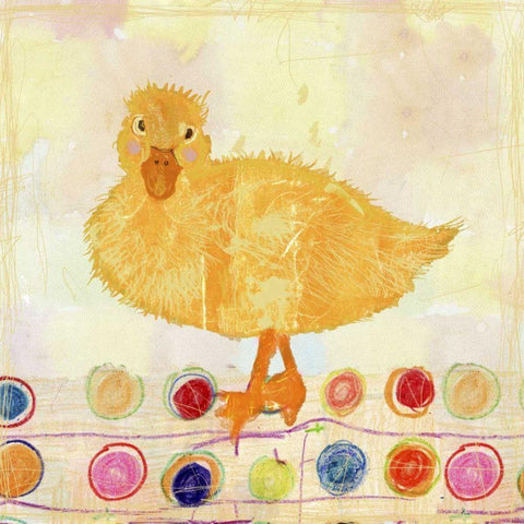 Polka Dot Duck Black Ornate Wood Framed Art Print with Double Matting by Blixt, Ingrid