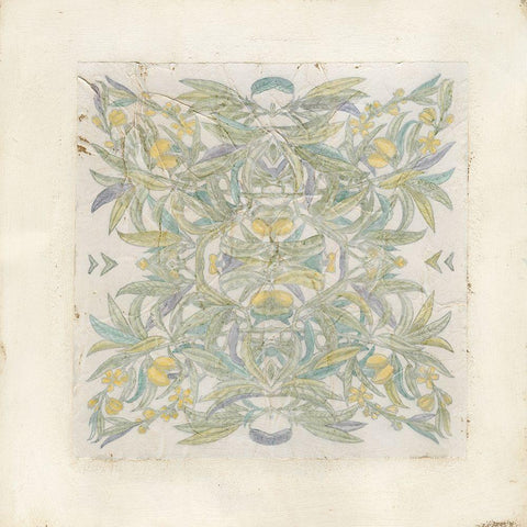 Quadrant Floral I Black Ornate Wood Framed Art Print with Double Matting by Meagher, Megan