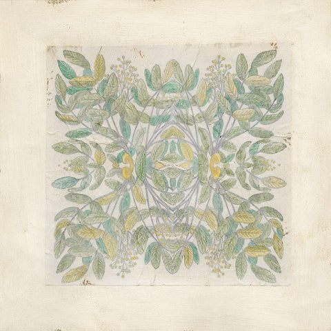 Quadrant Floral IV Black Ornate Wood Framed Art Print with Double Matting by Meagher, Megan