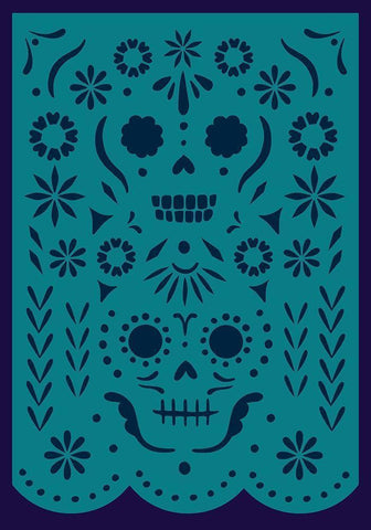 Calaveras Collection B Black Ornate Wood Framed Art Print with Double Matting by Barnes, Victoria