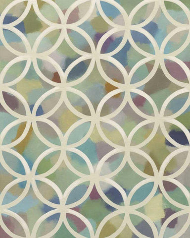 Random Symmetry IV White Modern Wood Framed Art Print with Double Matting by Zarris, Chariklia