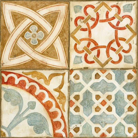 Palace Tiles I Gold Ornate Wood Framed Art Print with Double Matting by Meagher, Megan