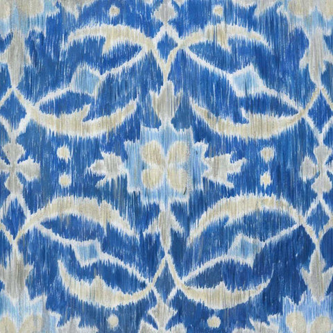 Royal Ikat I Black Ornate Wood Framed Art Print with Double Matting by Meagher, Megan